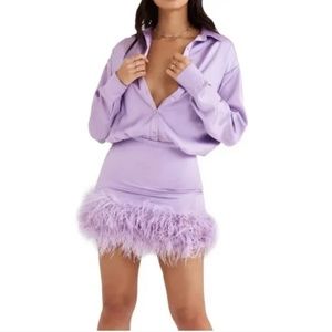 House of Cb feather dress